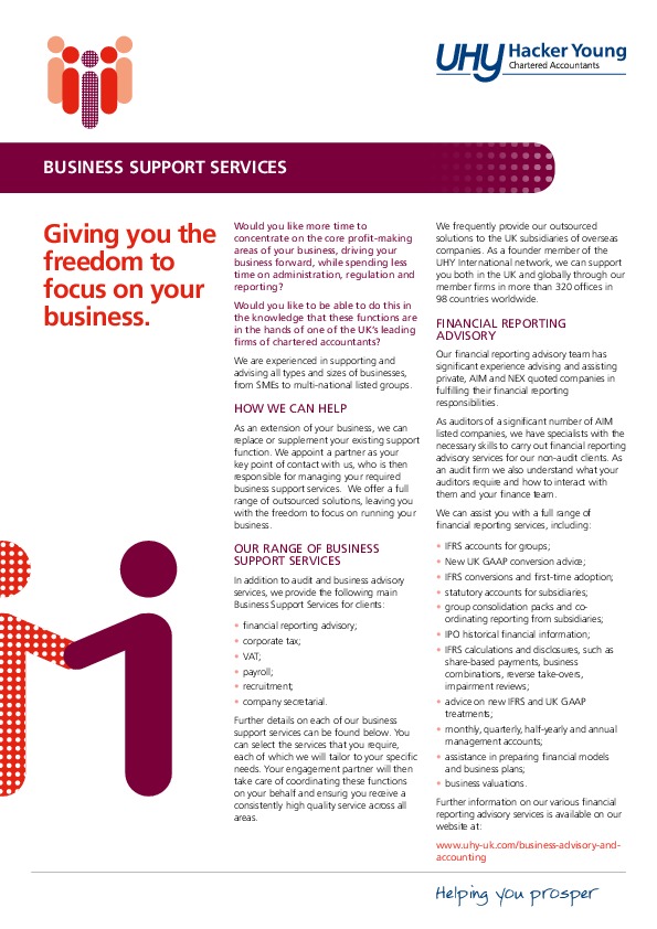 Business support services