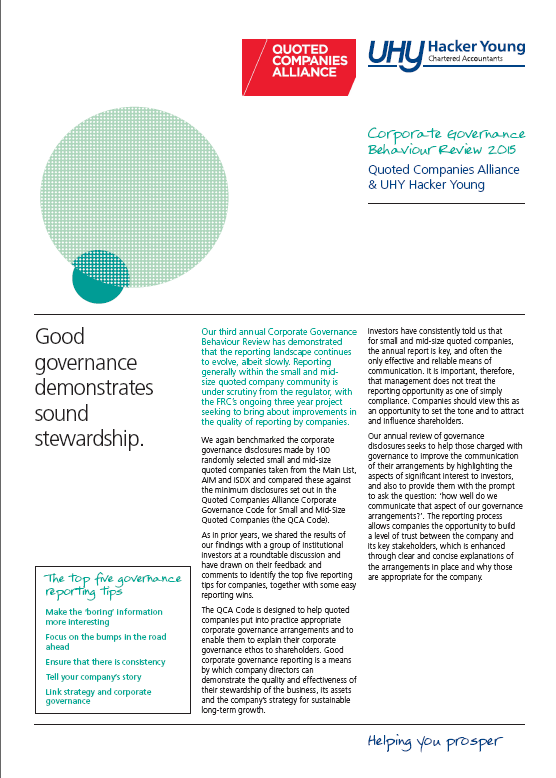 Corporate Governance Behaviour Review 2015