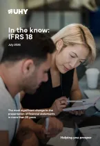 front cover of our latest In the know: IFRS 18 brochure.