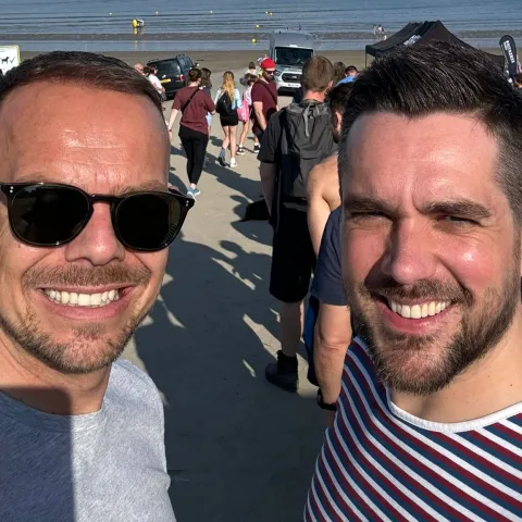 A selfie of David Kendrick and Peter Williams during the challenge