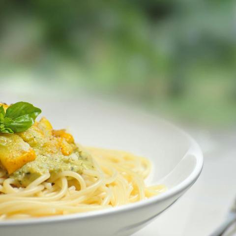 Pasta on White Bowl Besides Fork