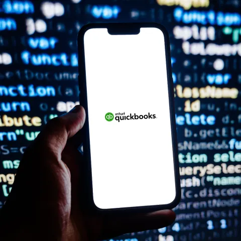 QuickBooks on a phone screen